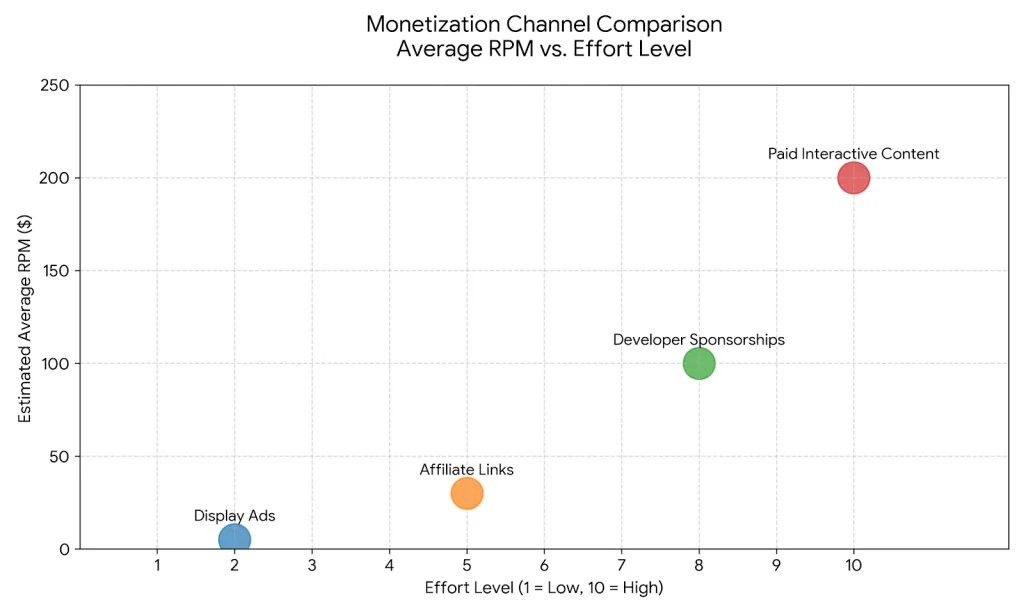Monetization channel comparison