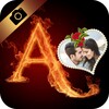 Fire Text Photo Frame