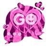 GO SMS Pink Theme Heart Zebra