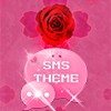 GO SMS Theme Pink Rose Cute