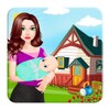 Mother Feeding And Care Baby