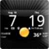 Smoked Glass Digital Weather Clock Widget